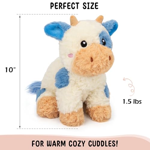 Image of Cow Microwavable & Weighted Stuffed Animals - 1.5 Lbs Unscented Heating Pad for Period Cramps Pain Relief and Anxiety, Cute Cow Plush Toys Gifts for Women Girls Adults and Kids by Happy Fuel