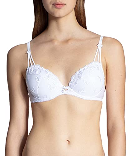 Aubade Women's Au Bal de Flore Plunge Bra Deep V, White, 36E Aubade Women's Au Bal de Flore Plunge Bra Deep V, White, 36E