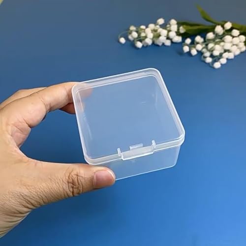 Image of 24 Pack Plastic Storage Cases with Lid, 2.28x2.28x1.22 Inchs, Square Empty Clear Plastic Storage Containers for Small Items, Jewelry, Earrings, Necklace, Rings, Cosmetics, Threads, Beads, Crafts etc.