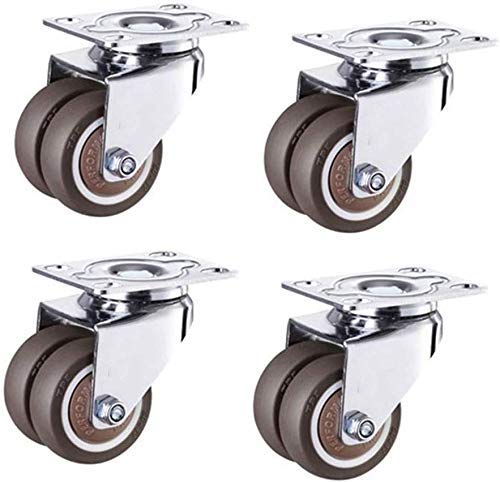 Roues en caoutchouc MU 2 pouces doubles roulements roulettes pivotantes charge 400kg