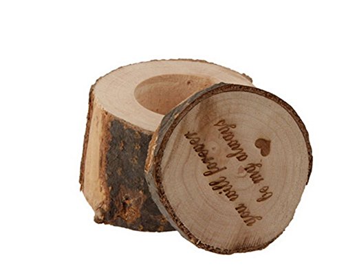 lumanuby 1u00a0pieza boda Anillo Buzón Laser gedrucktes Wood Ring Box 'You Will Forever be my Always' Ring Caja 6u00a0* 6u00a0* 5.2u00a0cm, joyas cajas Serie