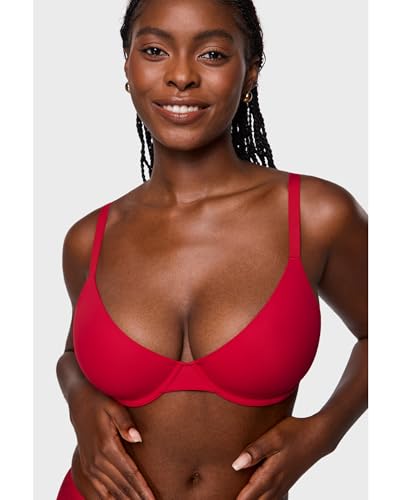 Image of INLYRIC Women's Inbarely Plus Balconette Bra - Lightly Padded Underwire Sexy Tshirt Demi Bras Supportive