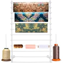 DYRABREST Wall Mounted Ribbon Organizer Rack, Metal Wrapping Paper Organizer Storage, Removable 12-Tier Hijab Organizer, 50lbs Load Capacity for Home, Craft Room, Flower Shop White, 31.5 x 47.2 in