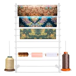 DYRABREST Wall Mounted Ribbon Organizer Rack, Metal Wrapping Paper Organizer Storage, Removable 12-Tier Hijab Organizer, 50lbs Load Capacity for Home, Craft Room, Flower Shop (White, 31.5 x 47.2 in)