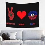 Morocco Moroccans Peace Haiti Haitian Flag Tapestry 29x37 Inches Wall Art Hanging Tapestries Wall Hangings For Bedroom Dorm Living Room Decor