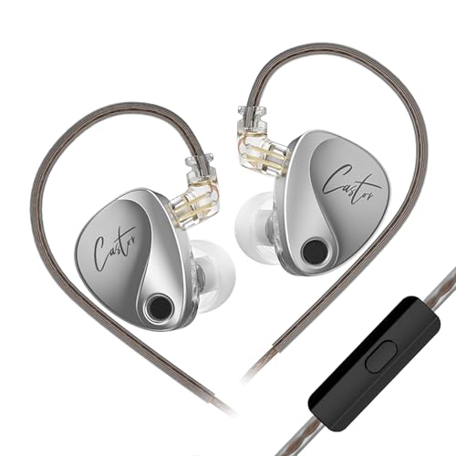 KZ Castor Auriculares In-Ear Monitor, Auriculares In-Ear HiFi con Bajos Mejorados, Dual-Dynamic Driver, Auriculares para Gaming, Cable Desmontable 2PIN-C