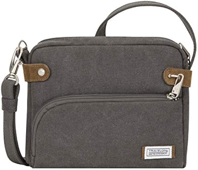 Travelon Anti-theft Heritage Crossbody Bag, Pewter