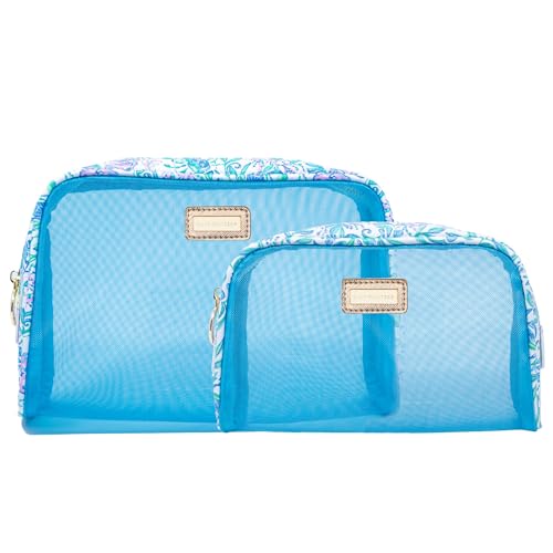 Lilly Pulitzer Bolsa de zíper transparente, estojo de lápis bonito para adultos, bolsa de higiene de viagem, bolsa pequena para suprimentos, maquiagem ou artigos de higiene pessoal, apenas uma pitada,