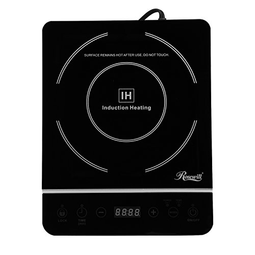 Image of Rosewill RHAI-13001 1800W Induction Cooker Cooktop with Stainless Steel Pot, Black