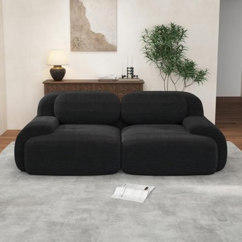 Image of Corduroy Modular Sectional Sofa, Oversized Cloud Couches for Living Room