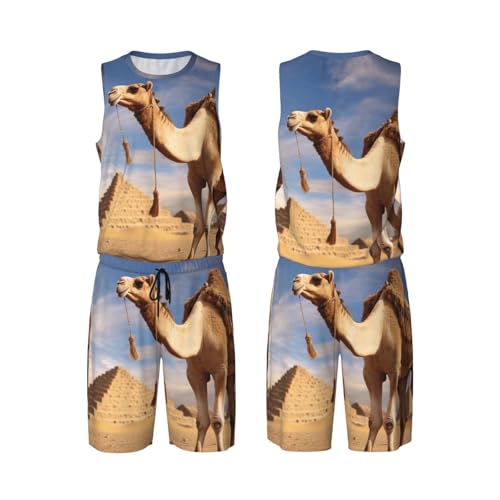Maillot de basket homme Camel ensemble 2 pièces avec débardeur et short de sport