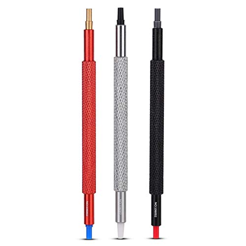 DAUERHAFT 3pcs/lot Watch Hand Pressers Pusher Fitting Set Kit,Stainless Steel Sturdy Watchmakers Wristwatch Repair Tool with 5 Different Sized Holes