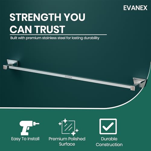 Image of EVANEX EVANEX Bathroom Towel Stand, Towel Holder 304 Grade Stainless Steel Towel Rod Towel Rack for Bathroom Towel Bar Hanger Stand Bathroom Accessories Organiser 24 Inch Chrome (Aquarius)