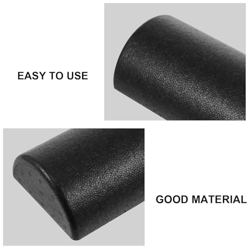 Rodillo de espuma semicircular HEMOTON para yoga y masaje, 45 cm, negro, para ejercicios musculares, de piernas y pies, fitness deportivo y fisioterapia miniatura 6