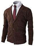 H2H Mens Casual Knitted Cardigan Zip-up with Twisted Pattern Darkbrown US L/Asia XL (CMOCAL07)