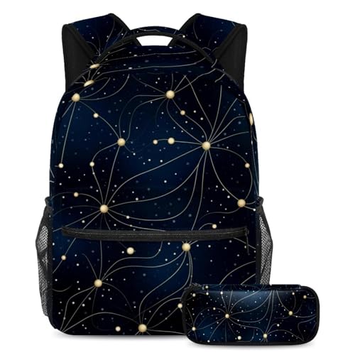 Cartable Galaxy Shining Virgo 9 robuste avec trousse assortie pour grand étudiant