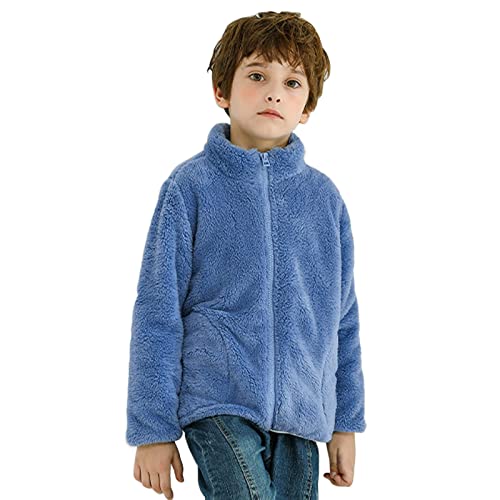 Kids Boys Girls Fleece Jacket Winter Sherpa Coat Lightweight Full-Zip Spring Fall Windbreaker Thicken Warm Outwear2