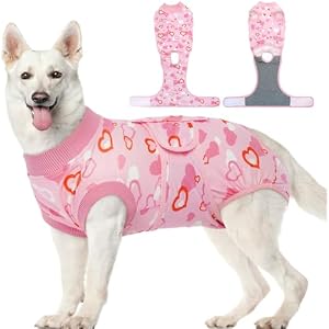 Kuoser Dog Surgery Suit, Female Dog Recovery Suit Doggie Onesie for Surgery | Comfy Recovery Suit for Dogs, Post-Op Onesie for Female & Male Dogs, Soft Protective Wear