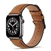 Produktbild Tasikar Lederarmband Kompatibel mit Apple Watch Armband 41mm 40mm 38mm Premium Echte Leder Ersatzarmband Kompatibel mit Apple Watch SE 2 SE Series 9 8 7 6 5 4 3 2 1-Braun