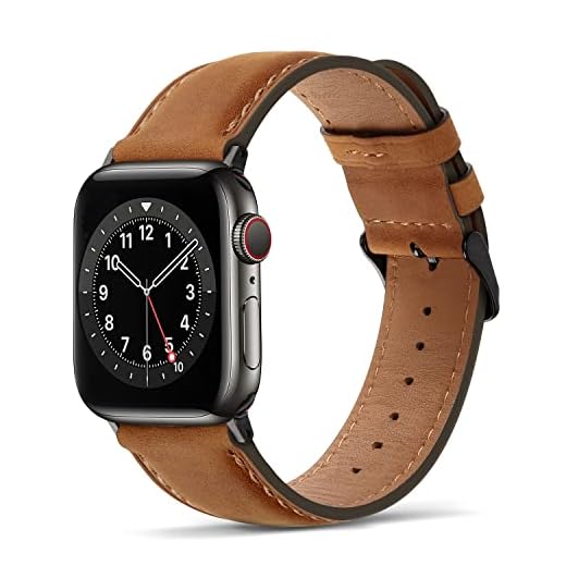 Tasikar Compatible pour Bracelet Apple Watch 44mm 42mm Premium Cuir Véritable Bracelet de Remplacement Compatible avec Apple Watch Se Séries 6 Séries 5/4 (44mm) Séries 3/2/1 (42mm) - Marron
