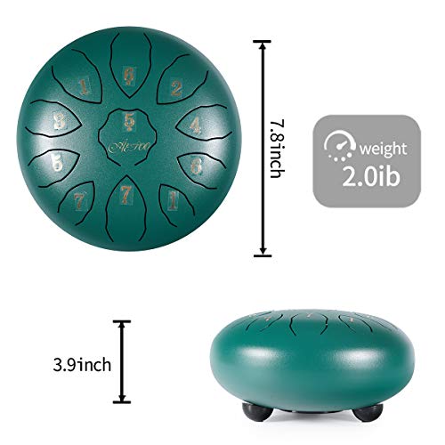 Steel Tongue Drum 8 Inchs 11 Notes Aetoo F Major Percussion Instrument Kit Carry Bag With Music Book For Concert And Mallets, Children's Music Enlightenment,For Adults Yoga Meditation #TOP5