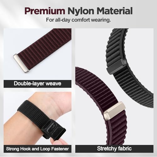 Image of XMUXI One Click 22mm Watch Band Compatible with Huawei Watch GT7 GT6 /GT5 /GT4 /GT3 /GT2 46mm Strap Quick Release 22mm for Forerunner 265 /255 /Venu 4 45mm /Venu 3 /Venu 2 /Vivoactive 4,Bip 6 Nylon Bands