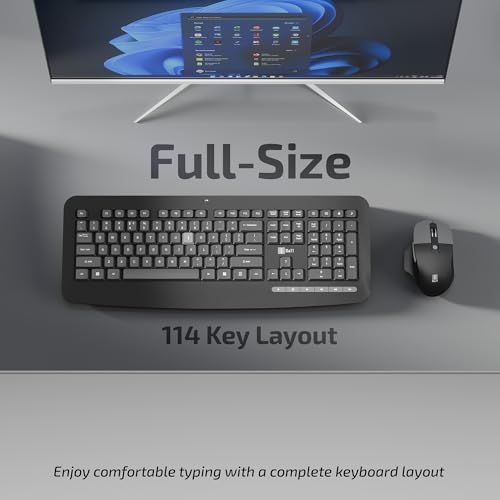 Image of iBall ClickSet S600 Wireless Keyboard & Mouse Combo, 114-Key Full Size Keyboard, 10 Media Keys, Retractable Stand, 1600 DPI Mouse, 6 Buttons, 3-Level DPI, High Precision