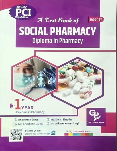 Image of GDC Publication: 1st Year D. Pharmacy - FY Diploma Pharmacy: Pharmaceutics | Social Pharmacy | Anatomy Physiology | Pharmacognosy | Phar. Chemistry | - Set of 5 Books - [FULLY COLOURED BOOKS] - For 2025-26 Exams