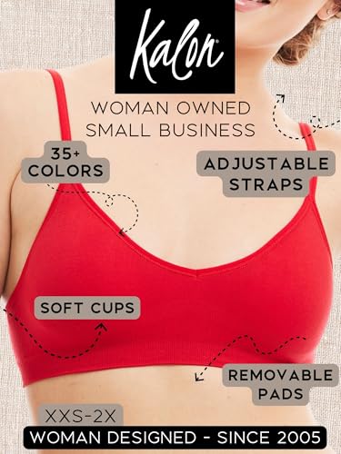 Image of Kalon Women's 4 Pack Demi Padded Bralette Wireless Comfortable Bra