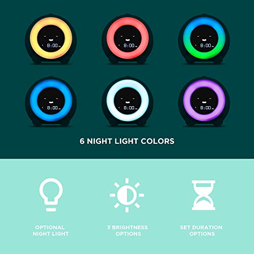 Littlehippo Mella Ready To Rise Children's Sleep Trainer, Ok To Wake Alarm Clock, Night Light And Sleep Sounds Machine (Tropical Teal) #TOP2