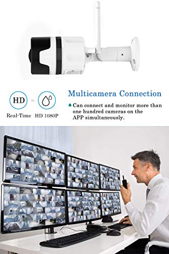 CHORTAU【2022 New Version】Outdoor Wireless Security Camera, Waterproof WiFi IP Camera With FHD 1080P, 180° Wide Angle Wireless Wifi Camera Home Surveillance Bullet Camera With Motion Detection, Night Vision, IP66