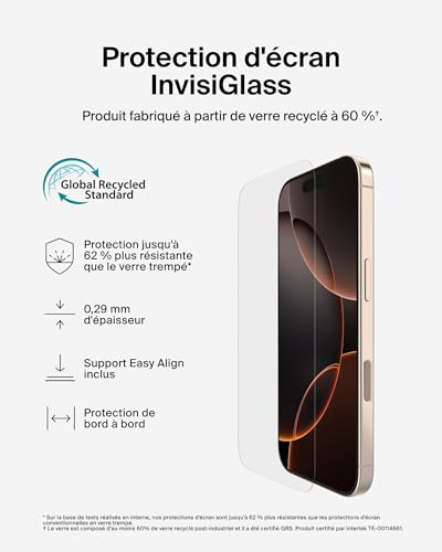 Protection décran BELKIN InvisiGlass iPhone 16 Pro Antirayure 029 mm - vue 5