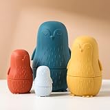 Samonyed Nesting Dolls Russian Style Matryoshka Dolls for Kids Silicone Stacking Sorting Toys Set Mo