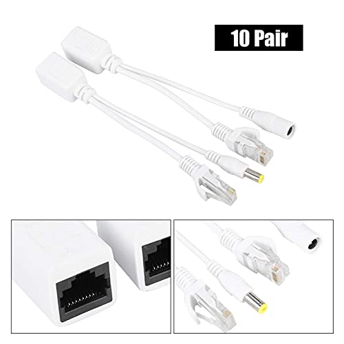 Adaptador inyector y divisor Power over Ethernet (PoE) para cámaras IP Sonew, cable RJ45 CAT8 de 12 V, 10 pares miniatura 7