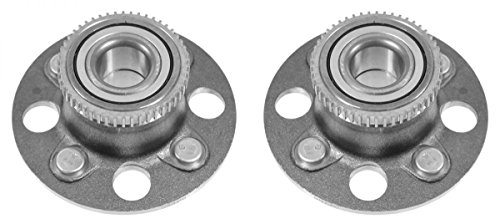 Image of TRQ Rear Left and Right Wheel Bearing and Hub Assembly Set 2 Piece Compatible with 2001-2003 Honda Civic EX 2004-2005 Civic GX 4 Wheel ABS 2004-2005 EX ABS