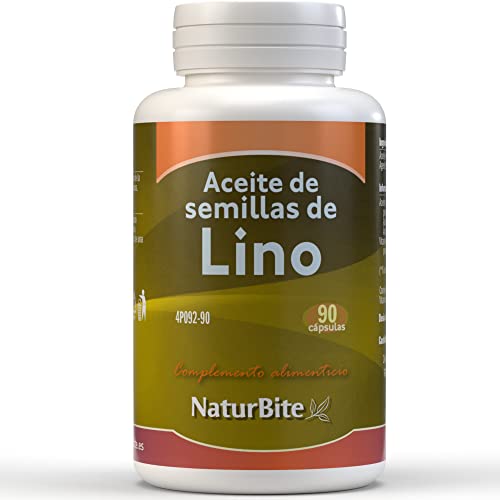NaturBite - Aceite de Semillas de Lino 1000mg | 60 Cápsulas Softgel | Suplemento Natural para el Cuidado y Bienestar Corporal . Elaborado con Aceite de Lino Orgánico
