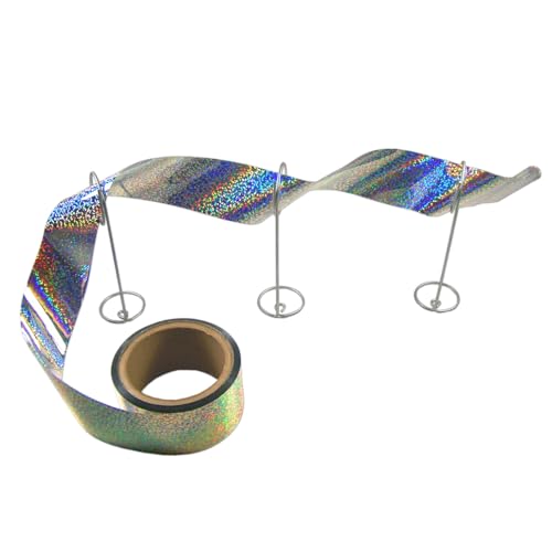 Bird-X Irri-Tape, Holographic Bird Scare Tape, Iridescent Foil Reflective Tape for Multi-Sensory Attack, Easy to Install, 2" W x 25' L - Thumbnail 6