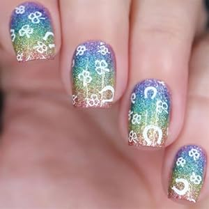 Airhskwi Regenbogen Kleeblatt Acrylnagel-Set