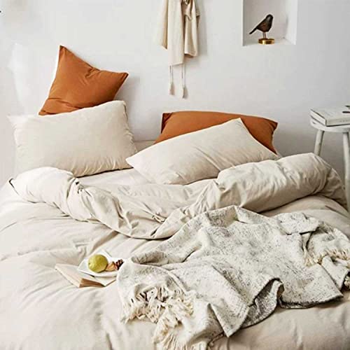 Etdiffe Beige Comforter Set Full Size, 3 Piece Aesthetic Modern Bedding Set - Soft & Lightweight All Season Microfiber Down Alternative Bed Comforter With 2 Pillow Shams #TOP2