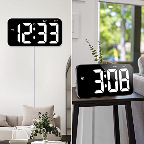 Nesifee Digital Wall Clock, 11 Inch Large Display Clocks With Usb Charge(Adapter Included), Dst, 12/24H, Auto-Dimming, Led Wall Clock & Desk Clock For Office Living Room Bedroom Decor - Black #TOP5