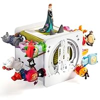 Xozoyo® Tonie Shelf for Toniebox & Tonie Doll Storage Wall-Mounted Shelf for Kids Room Magnetic Metal Rack with Engraving Design for Girls and Boys Storage Shelf for 25-40 Figures (White spaceship)