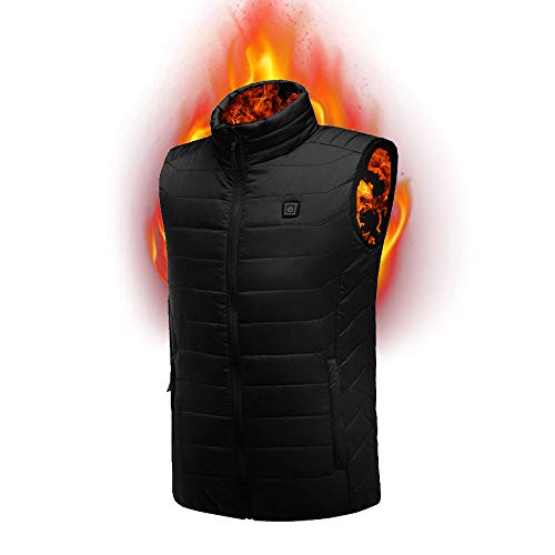 Womdee - Chaleco térmico térmico para invierno con calentador eléctrico y calentador, lavable con película de calefacción para exterior (sin batería) M