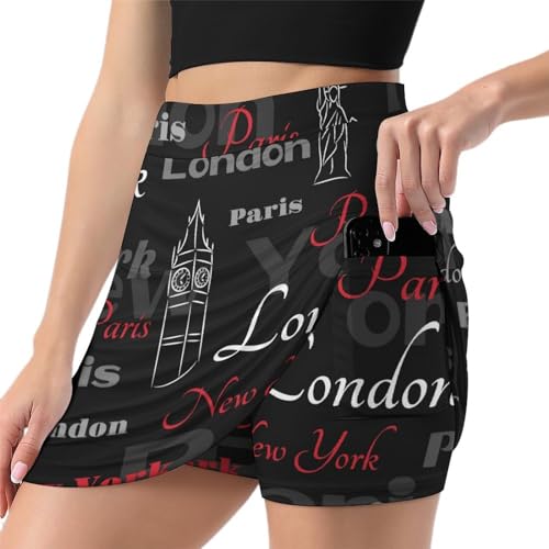 Jupe de tennis femme avec short intégré et poche pratique pour le golf et la course