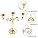 WEISIPU Elegant Gold Metal Candlestick Holders - 3 Arms Candle Holder Metal Pillar Candle Stick for for Home Decor Party Dinning Wedding Housewarming Gift (Gold)