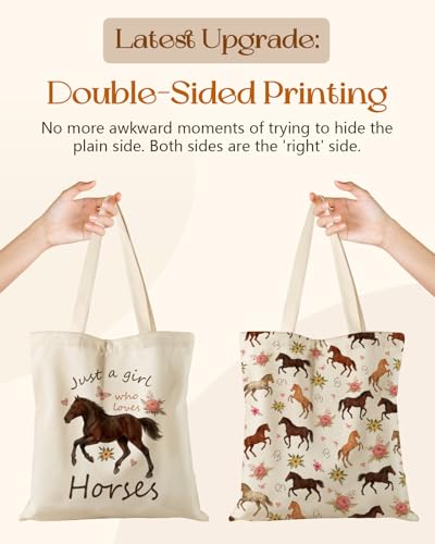 Image of Miss Adola Cute Canvas Tote Bag for Women Girls - Animal Lover Aesthetic Bags with Magnetic Buckle and Zipper Inner Pocket