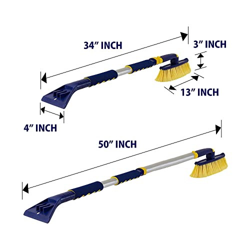 MICHELIN Snow Brush for Car Windshield – Ice Scraper with 34-50” Hybrid Extendable Handle Ergonomic Multi-Tool Detachable Swivel Head Non-Slip Foam Grip Heavy Duty Snow Remover for SUV, Truck - Thumbnail 7