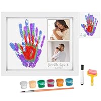 Impronta Mani E Piedi Neonati Kit Empreintes Bébé Avec Cadre Bois - Souvenir Main/pied Nouveau-né | Tampon Encreur Noir Clean Touch | Cadeau Naissance Personnalisé Cadre Photo Naissance