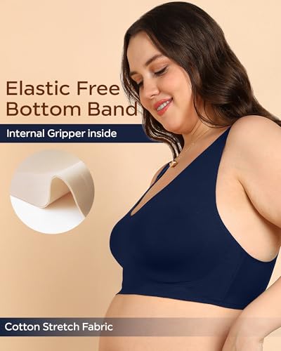 Image of Tweens Cotton Non-Padded Plus-Size Bonded Bra for Women | Full Coverage Broad Straps | Hidden Concealer | Seamless Wire-Free No-Dig Comfort | Breathable Cotton | Elastic-Free No Marks | Pack of 1