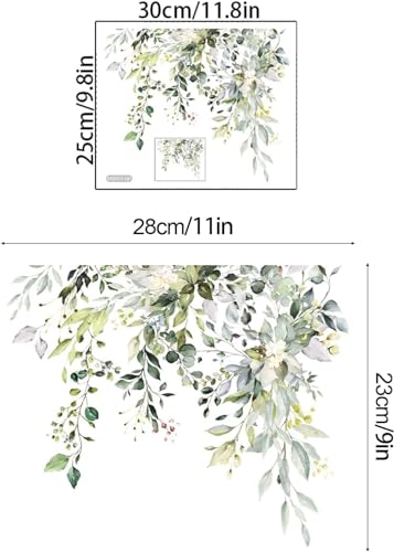 WC-Sitz-Aufkleber mit grünen Pflanzen, Blättern, Blumen, selbstklebend, Badezimmer-Wandaufkleber, grünes Blatt, Blumenmotiv, Toilettendeckel-Aufkleber, abnehmbar, wasserdicht, WC-Aufkleber für