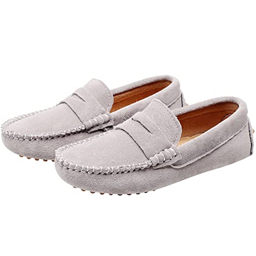 Image of rismart Boys Girls Slip on Loafers Casual Flat Kids Moccasin Slippers